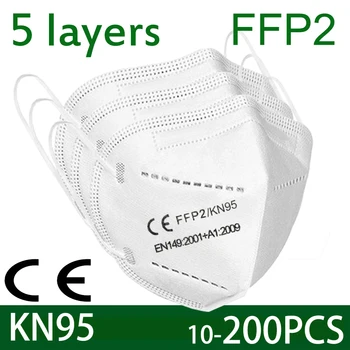 Ochranné FFP2 Tvár, Ústa Maska PM2.5 5 vrstva Filter Pad Ochranné Masky, Bezpečnostné Priedušná Mascarillas FFP 2 Proti Prachu