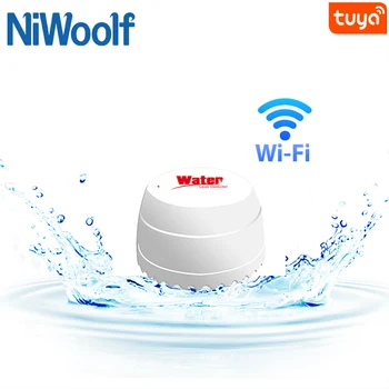 2021 NOVÁ Biela Tuya WiFi Úniku Vody Senzor Inteligentný Život Vody Detektor Kompatibilný S Tuyasmart APP