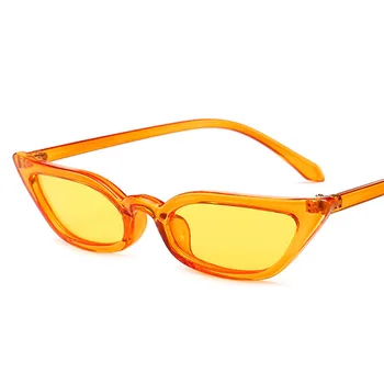 Luxusné Orange Dizajnér Malé Úzke Cat Eye slnečné Okuliare Ženy, Ženy Ročník Odtiene Drobné Červené Čierne Okuliare Oculos UV400