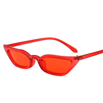 Luxusné Orange Dizajnér Malé Úzke Cat Eye slnečné Okuliare Ženy, Ženy Ročník Odtiene Drobné Červené Čierne Okuliare Oculos UV400