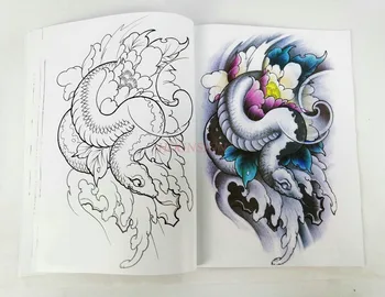Tetovanie Knihy Tetovanie Kniha, Rukopis, Obrázkové Knihy Geisha Kvet Dan Ako Boh Koi-ako Populárnej Vzor Tetovanie Ilustrácia Predaj