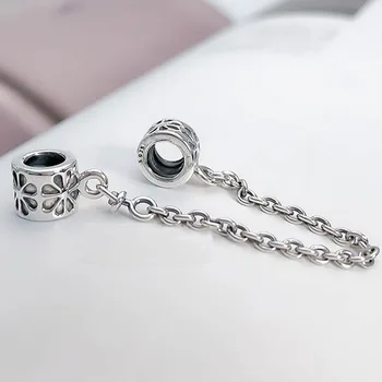 925 Sterling Silver Fashion, Diy Oslňujúci Daisy Bezpečnosti Reťazca Fit Ženy Pandora Náramok & Náhrdelník Diy Šperky