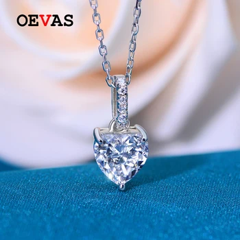 OEVAS 925 Sterling Silver Šumivé 7*7MM Vysoko Uhlíkovej Diamond Greated Moissanite Srdce Prívesok Náhrdelník Ženy Jemné Šperky