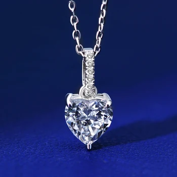 OEVAS 925 Sterling Silver Šumivé 7*7MM Vysoko Uhlíkovej Diamond Greated Moissanite Srdce Prívesok Náhrdelník Ženy Jemné Šperky