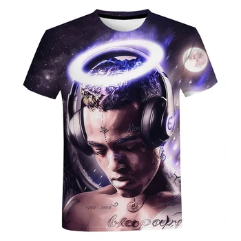 Rapper XXXTentacion & Lil Peep 3D Print T Shirt Muži Ženy Móda Bežné Hip Hop T-shirt Harajuku Streetwear Nadrozmerné T Tričko