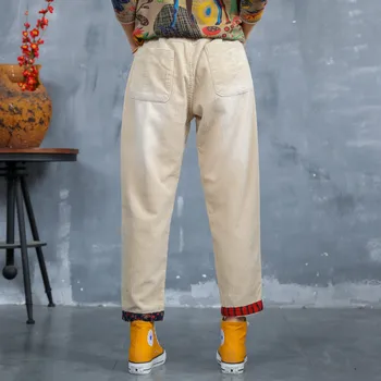 Max LuLu 2019 Kórejský Móda Jeseň Ženy Menčester Vintage Nohavice Dámske Patchwork Hárem Nohavice Elastické Príležitostné Voľné Streetwear