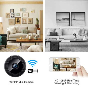 A9 Mini Kamera, WiFi, Vonkajší kamerový Noc Verzia Micro kamerový Hlasový Záznamník Bezdrôtového HD IP Kamery, Mini Kamery,