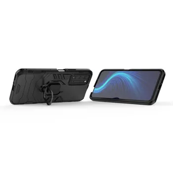 Shockproof 360 Stupňov Rotácie Držiak na Stojan Brnenie Ochranné Puzdro+Screen Protector pre Huawei Honor X10 5G