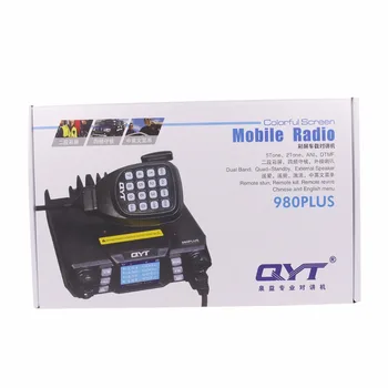 QYT KT-980 Plus Vozidla Mount Rádio VHF 136-174mhz UHF 400-520mhz 75W Dual Band Base Auto Truck Mobile rádioamatérska KT980 Plus