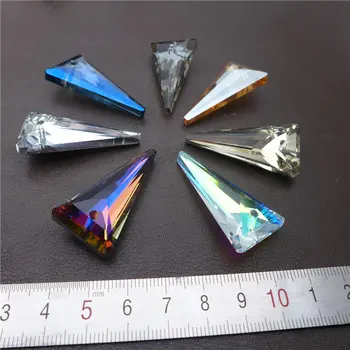 12PCS 38mm Rakúsko crystal dlho tvaru trojuholníka prívesky sklo AB rainbow lampy, lustre korálky drahokamu na Šperky, takže k9