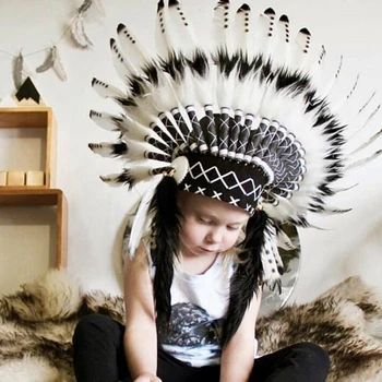 Domov dekoratívne Dieťa, Dieťa v Indickom Štýle Pierko hlavový most Headdress Party Dekorácie DIY Foto Prop TikTok Live ženy, Mužov klobúk