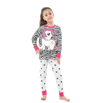 Zbrusu Nový Pyžamá Dieťa Boys Sleepwear Deti, Bavlna, Dlhý Rukáv Fashion Cartoon Panda Pyžamo Pre Dievčatá Jednorožec Pijamas