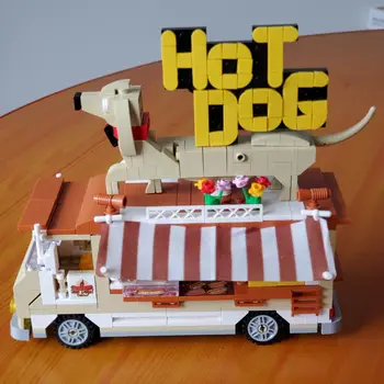 SEMBO Bloky Ulici Mini Shop Hotdog Tehly pre Deti Hračka zmrzlina Obchod Deti Bábika brinquedos Dievčatá Chlapec Darčeky 601300