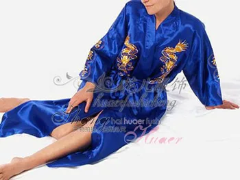 Ženy, Módne Šaty, Čínsky Kimono Vyšívať Dragon Kimono Šaty, Šaty S Pásom Župan Kúpeľ