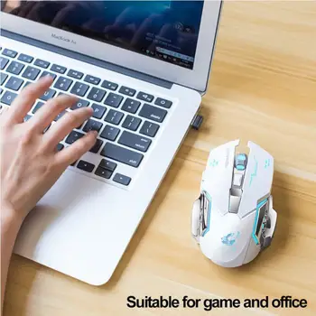 Nové Vypnúť LED 4 Farebné Mechanické Myš S USB Prijímač Modernizované Verzie Bezdrôtové Nabíjanie Gaming Mouse Na PC Počítač