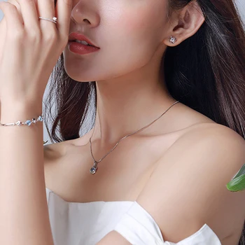 925 Sterling Silver Farba Náušnice pre Ženy Osobnosti AAA Náušnice Zirkón kórejský Módne Šperky Geometrické Earing Dievča, Darček