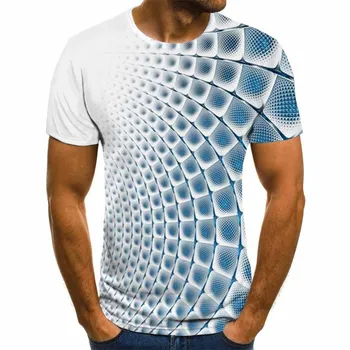 Tunel grafické T-shirt 3D geometrické kamufláž pánske T-shirt bežné Harajuku topy letné kolo krku tričko plus veľkosť streetwear