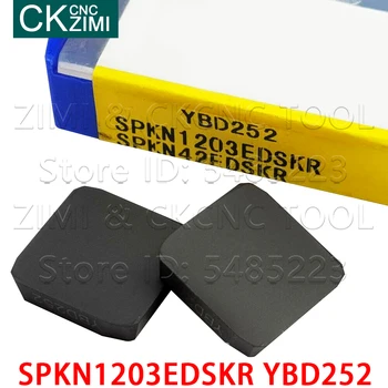 SPKN1203EDSKR YBD252 CNC Metal Blade Vložky Karbid Volfrámu Štyri Rohu CNC Frézovanie Strojových rezného Nástroja SPKN pre liatiny