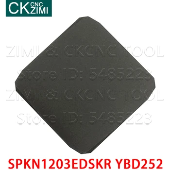 SPKN1203EDSKR YBD252 CNC Metal Blade Vložky Karbid Volfrámu Štyri Rohu CNC Frézovanie Strojových rezného Nástroja SPKN pre liatiny
