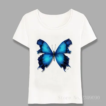 Zbierku Motýľov Milenca Tlačiť T-Shirt Ženy T-Shirt Dievča Topy Módne Dievča Tees Roztomilý Hmyzu Dizajn, Krátky Rukáv Harajuku