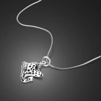 Nové dievčatá 925 sterling silver náhrdelník roztomilý manta ray prívesok dizajn, pevná strieborná had náhrdelník kúzlo šperky doprava Zadarmo
