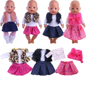 Bábiky Oblečenie Plyšové Kabát Sukne Vyhovovali Fit 18-Palcové Americký&43 CM Baby Doll Oblečenie, Príslušenstvo,Dievča Hračky,Generácie,Darček k Narodeninám