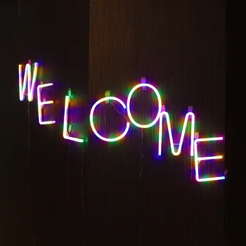 DIY Farebné 26 Neon Písmená Svetlo sa rozsvieti LED Slovo Znak Abecedy 3D Stene Visí List Dekor pre Domáce Svadby, Narodeniny, Party