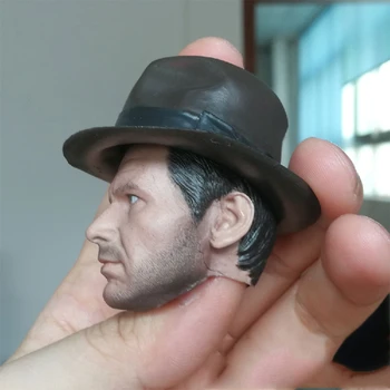 1/6 Meradle je harrison Ford Hlavu Sculpt Vyrezávané Indiana Jones hlavu Normálne/Poškodené Verzia s klobúk Spp pre 12