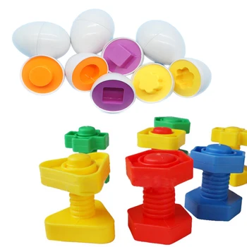 12PCS Montessori Vzdelávania Vzdelávanie Matematika Baby Hračky Smart Vajcia 3D Puzzle Hra Detí Obľúbené Hračky Puzzle Zmiešané Nástroje tvarov