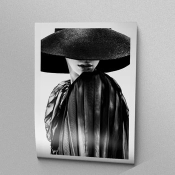 Fashion Pop Dievča Plagát čiernobiele Fotografie Vytlačiť Nordic Módne Dievča na Výšku Plátno, Maľovanie obrazov na Stenu Art Print