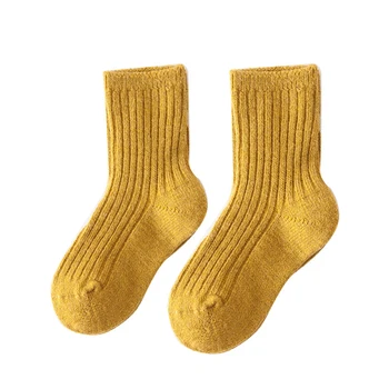 2020 Jeseň Zima Mäkká Vlna Teplé Ponožky Pre Deti Čistý Dievčatá Chlapci Dlhé Ponožky Candy Farby Dieťaťu Ponožky