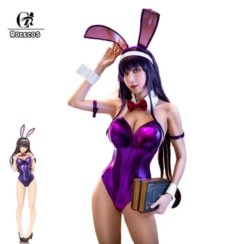 ROLECOS Anime Saenai Hrdinka č Sodatekata Cosplay Utaha Kasumigaoka Sexy Fialový Kostým Bunny Dievča Ženy Sexy Kostým Jumpsuit