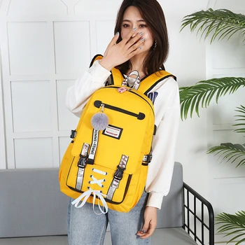 Nabíjanie pomocou pripojenia USB módne žena knihy taška batoh aktovka roztomilý školské tašky cestovné balenie móda pre ženy, dospievajúcich tínedžerov dievčatá
