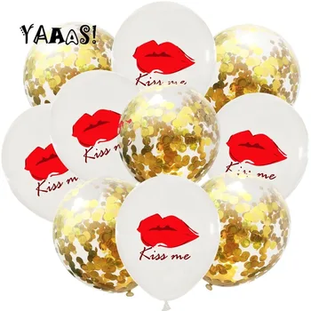 YAAAS Ligatúry ľúbostný List Fóliové Balóniky Výročie Svadby Valentines Narodeninovej Party Balónová Výzdoba Pery Foto Rekvizity