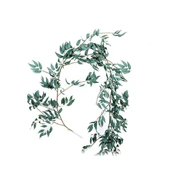 1.65 M Willow Dekorácie Simulácia Prútia Zelených Listov Cukrovej Trstiny, Svadobný Set Dekorácie Rastlinné Ratanový Listy Dekor Slávnostné Dodávky