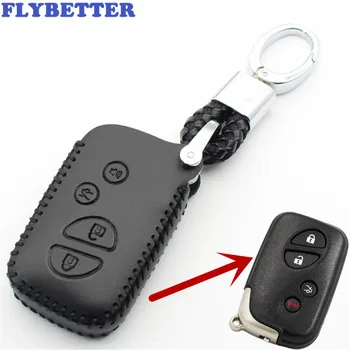 FLYBETTER pravej Kože Keychain 4Button Smart Key puzdro Pre Lexus LX470/GS450h/IS350/SC430/LS460/ES350 Auto Styling L248