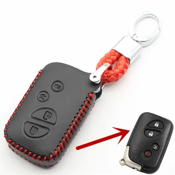 FLYBETTER pravej Kože Keychain 4Button Smart Key puzdro Pre Lexus LX470/GS450h/IS350/SC430/LS460/ES350 Auto Styling L248