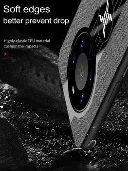 Kovové Magnetické Auto Neviditeľné Držiak Bavlna Prípade Huawei Mate 40 Pro Plus P30 P40 Lite Česť X10 Max 20 9X Pro 8X Max Kryt