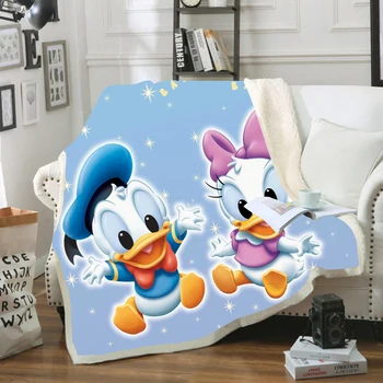 Disney Donald Duck Daisy Cartoon Deka Hodiť Posteľná Bielizeň Účtovná Veľké Veľkosti Teplé, Mäkké, Hrubé Gauč Sherpa Prikrývky Vianočné Darčeky