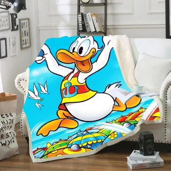 Disney Donald Duck Daisy Cartoon Deka Hodiť Posteľná Bielizeň Účtovná Veľké Veľkosti Teplé, Mäkké, Hrubé Gauč Sherpa Prikrývky Vianočné Darčeky