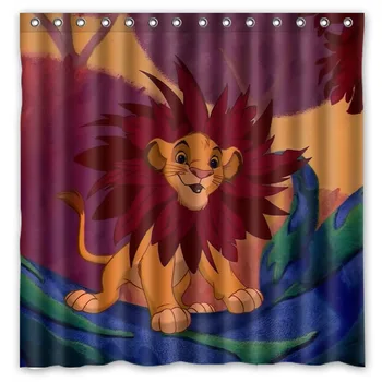 71*71inch Osobné Lion King Vzor Sprchový Záves S Háčikmi Nepremokavé Polyesterové Kúpeľňa Záclony Drop Shipping