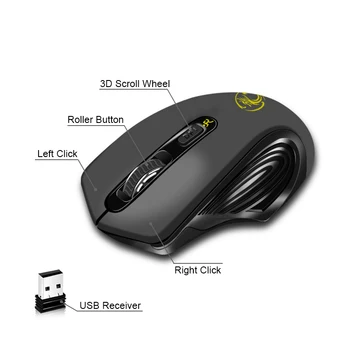 Horúce Wireless mouse 2000DPI Nastaviteľné USB 3.0 Prijímač Optická Počítačová Myš 2,4 GHz, Ergonomické Myši Na Notebook PC Myši