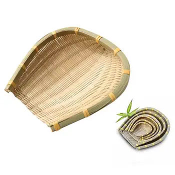 Dom bambusu tkanie kôš Otvoriť bambusu sito ručne tkané sušenie bambusu košík ovocia a zeleniny, skladovanie
