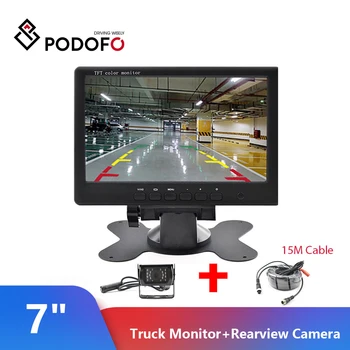Podofo Auto Monitor 7 Palcový TFT LCD Truck Monitor S Spätné Kamera Parkovací Systém Podpora PAL/NTSC Retrovisor Com Fotoaparát