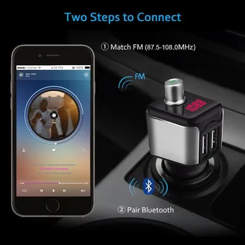Auto USB Mp3 Bluetooth Vysielač Fm Wireless Audio Prehrávač Automobilovej Súpravy Hands-free FM Modulátor Duálny USB Nabíjačka