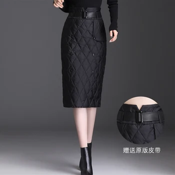 HAYBLST Značky Žena Sukne 2020 Jeseň Zima Dolu Sukne Ženy Šaty Plus Veľkosť Vysoký Pás kórejský Štýl Package Zadok Oblečenie