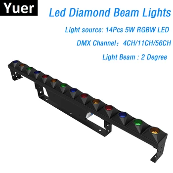 Led Diamond diaľkové Svetlá 14X5W RGBW LED Fáze Účinok, Osvetlenie, Dj Party Show Strobo Disco Svetlá 100-240V DMX Bar Strany Svetlá