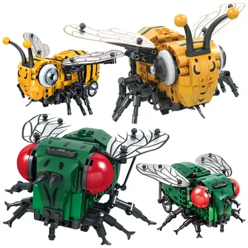 Mesto Kreatívne Simulované Hmyzu Elektrické Bee Lietať DIY Stavebné Bloky Technic MOC Hmyzu Model Tehly Hračky pre Deti,