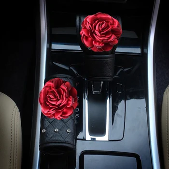 Volant, Poťahy s Červené Ruže Kvet Crystal Drahokamu Sídlo Krčný Vankúš pásov Kryt Auto Interiérové Doplnky