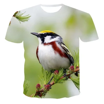 2021 Lete 3D pánske T-shirt Vták-Krátke Rukávy T-Shirt O-Krku Veľké Veľkosti Zviera Tlače Top Voľné Bežné T-Shirt (prispôsobiteľný)